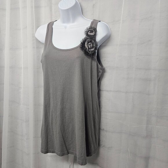Old Navy Gray Y2K Tank Rosette Fairy Whimsigoth Goth Grunge Cami L - Picture 3 of 10